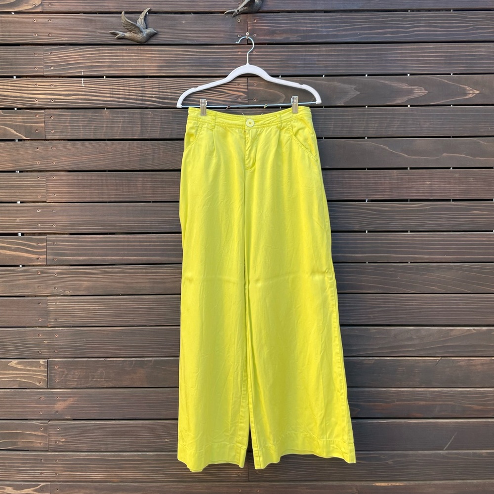 Anthropologie Wide-Leg Pants in Bright Yellow
